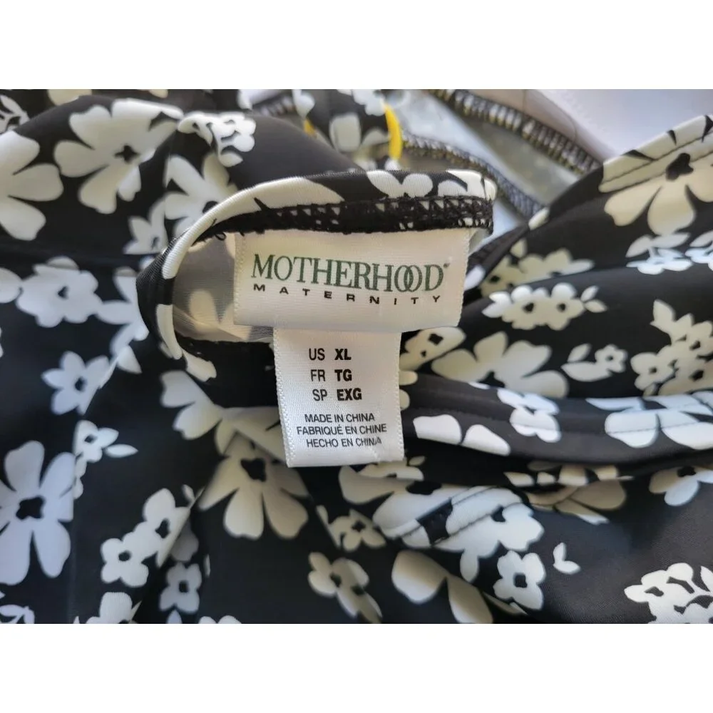 Motherhood Maternity Womens Swim Top Extra Large XL Spaghetti Black FLO226E